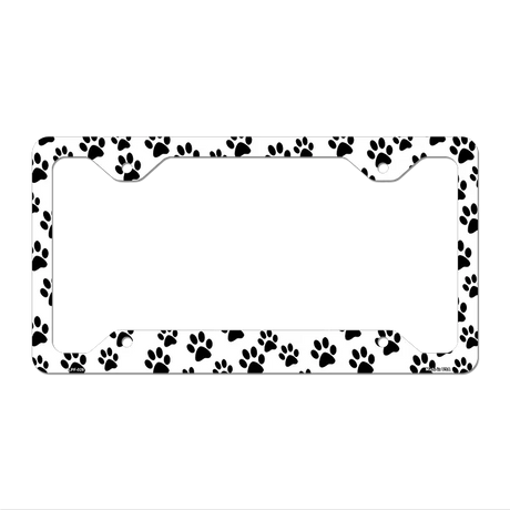 Dog Paws Novelty Metal License Plate Frame LPF-029 12.25" x 6.5" Standard Frame (LPF)