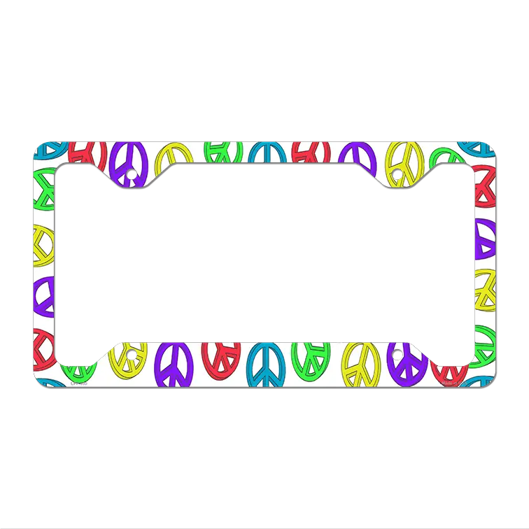 Peace Signs Novelty Metal License Plate Frame LPF-030 12.25" x 6.5" Standard Frame (LPF)