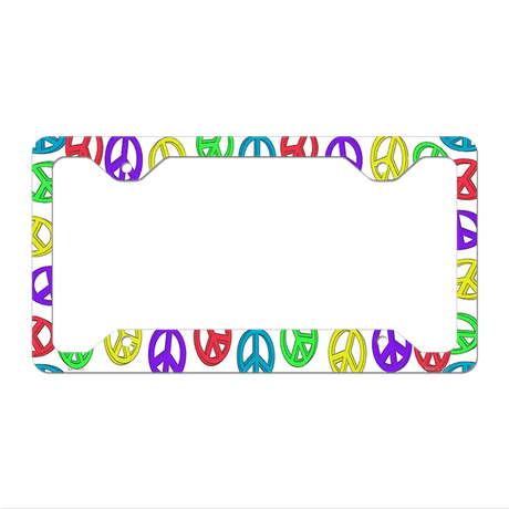 Peace Signs Novelty Metal License Plate Frame LPF-030 12.25" x 6.5" Standard Frame (LPF)