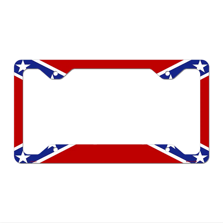 Confederate Flag Novelty Metal License Plate Frame LPF-031 12.25" x 6.5" Standard Frame (LPF)