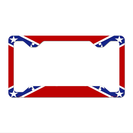 Confederate Flag Novelty Metal License Plate Frame LPF-031 12.25" x 6.5" Standard Frame (LPF)
