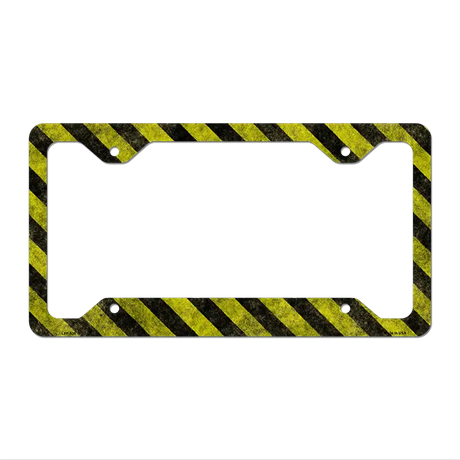Caution Novelty Metal License Plate Frame LPF-035 12.25" x 6.5" Standard Frame (LPF)