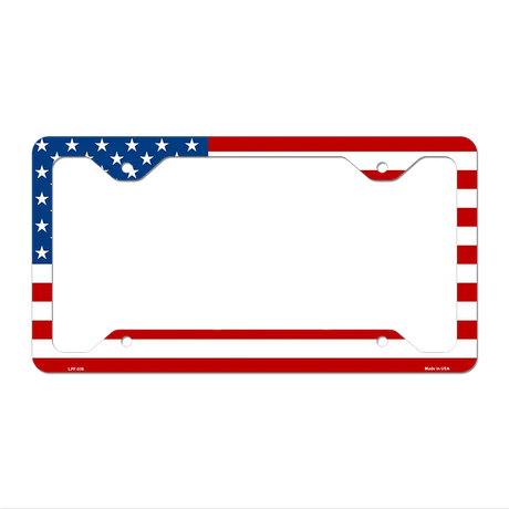 American Flag Novelty Metal License Plate Frame LPF-036 12.25" x 6.5" Standard Frame (LPF)