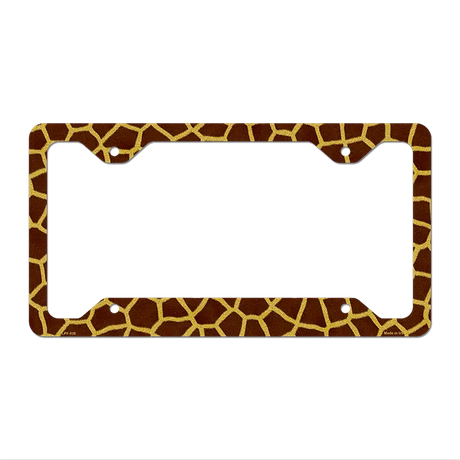 Giraffe Print Novelty Metal License Plate Frame LPF-038 12.25" x 6.5" Standard Frame (LPF)