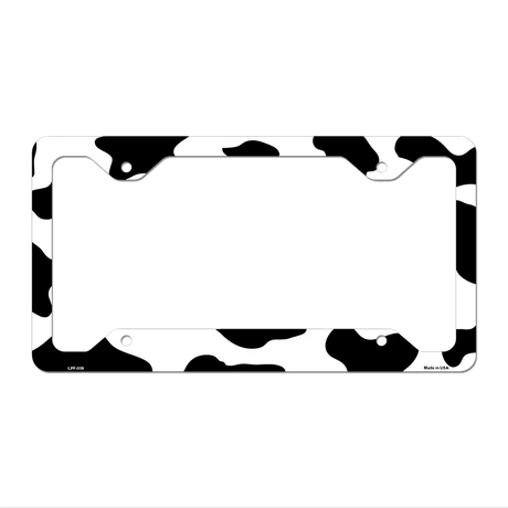 Cow Print Novelty Metal License Plate Frame LPF-039 12.25" x 6.5" Standard Frame (LPF)