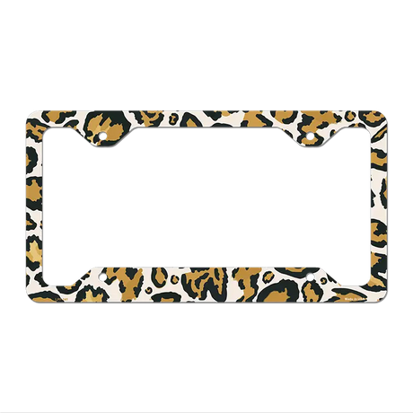 Light Cheetah Print Novelty Metal License Plate Frame LPF-041 12.25" x 6.5" Standard Frame (LPF)
