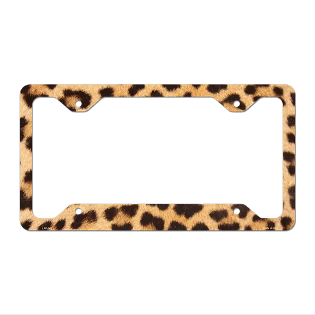 Light Leopard Print Novelty Metal License Plate Frame LPF-044 12.25" x 6.5" Standard Frame (LPF)
