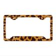 Dark Leopard Print Novelty Metal License Plate Frame LPF-046 12.25" x 6.5" Standard Frame (LPF)