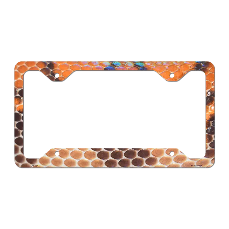 Snake Skin Novelty Metal License Plate Frame LPF-047 12.25" x 6.5" Standard Frame (LPF)