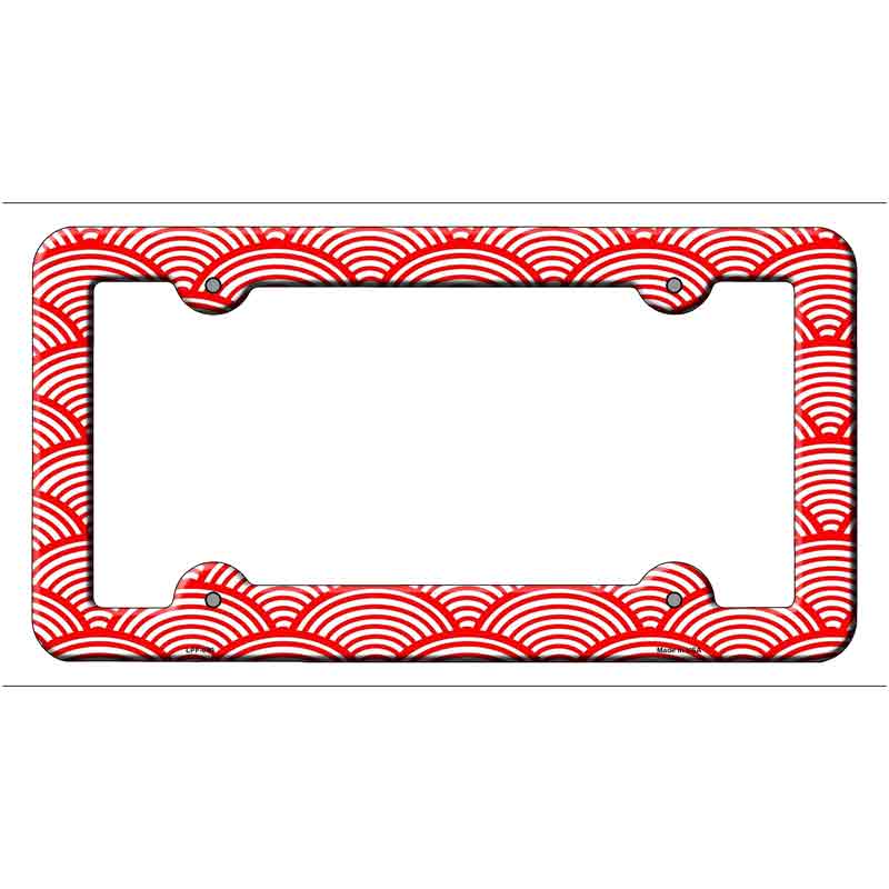 Red Circular Pattern Novelty Metal License Plate Frame LPF-050