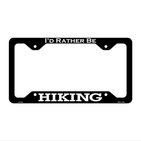 Hiking Novelty Metal License Plate Frame LPF-051 12.25" x 6.5" Black Frame (LPF)