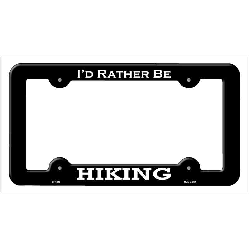 Hiking Novelty Metal License Plate Frame LPF-051 Black