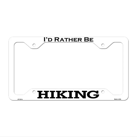 Hiking Novelty Metal License Plate Frame LPF-051 12.25" x 6.5" White Frame (LPF)