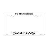 Skating Novelty Metal License Plate Frame LPF-054 12.25" x 6.5" White Frame (LPF)