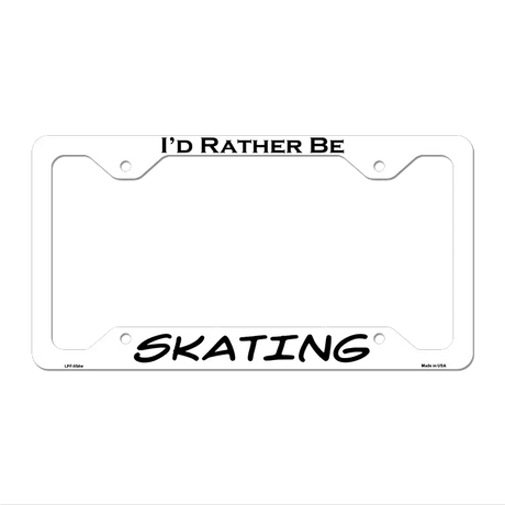 Skating Novelty Metal License Plate Frame LPF-054 12.25" x 6.5" White Frame (LPF)