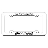 Skating Novelty Metal License Plate Frame LPF-054 White