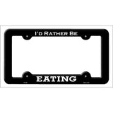 Eating Novelty Metal License Plate Frame LPF-060 Black