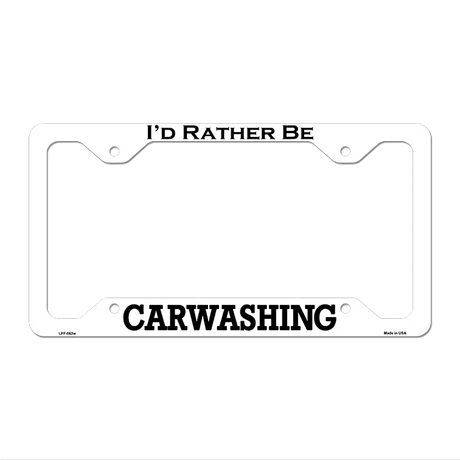 Carwashing Novelty Metal License Plate Frame LPF-063 12.25" x 6.5" White Frame (LPF)