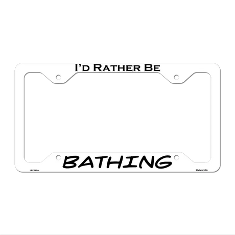 Bathing Novelty Metal License Plate Frame LPF-065 12.25" x 6.5" White Frame (LPF)