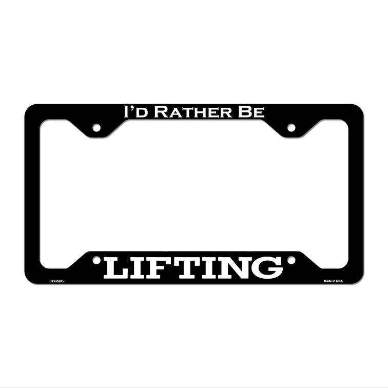 Lifting Novelty Metal License Plate Frame LPF-068 12.25" x 6.5" Black Frame (LPF)