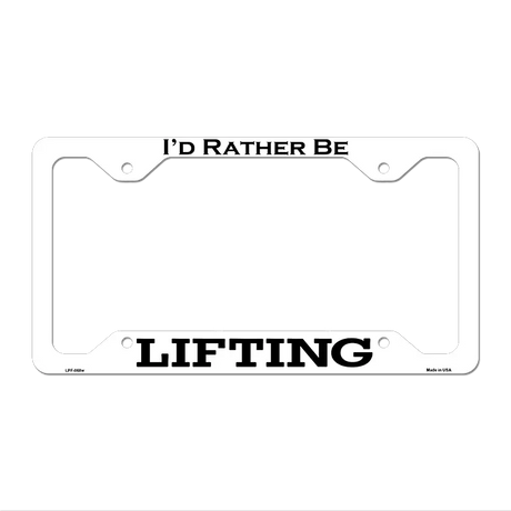 Lifting Novelty Metal License Plate Frame LPF-068 12.25" x 6.5" White Frame (LPF)