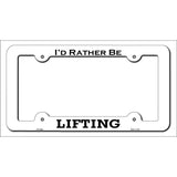 Lifting Novelty Metal License Plate Frame LPF-068 White