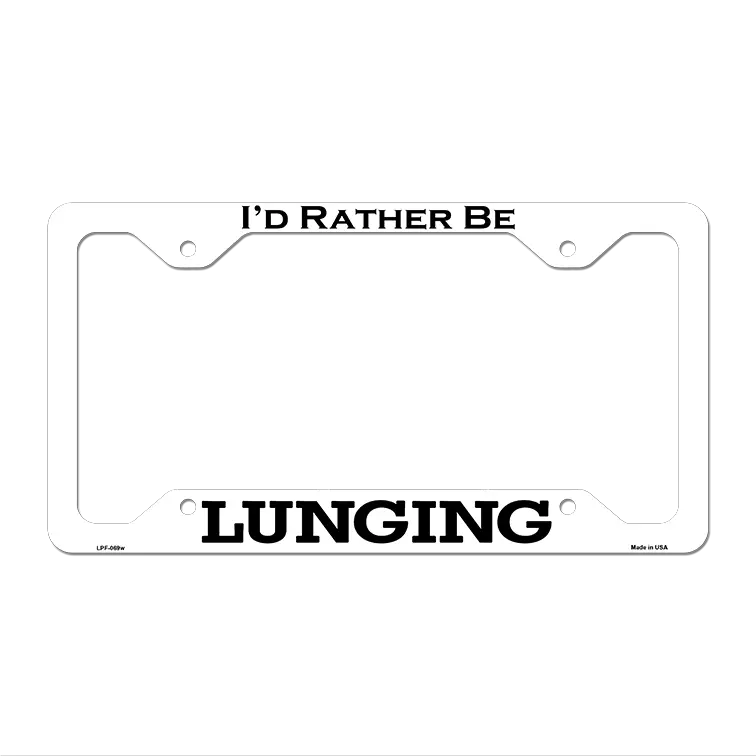 Lunging Novelty Metal License Plate Frame LPF-069 12.25" x 6.5" White Frame (LPF)