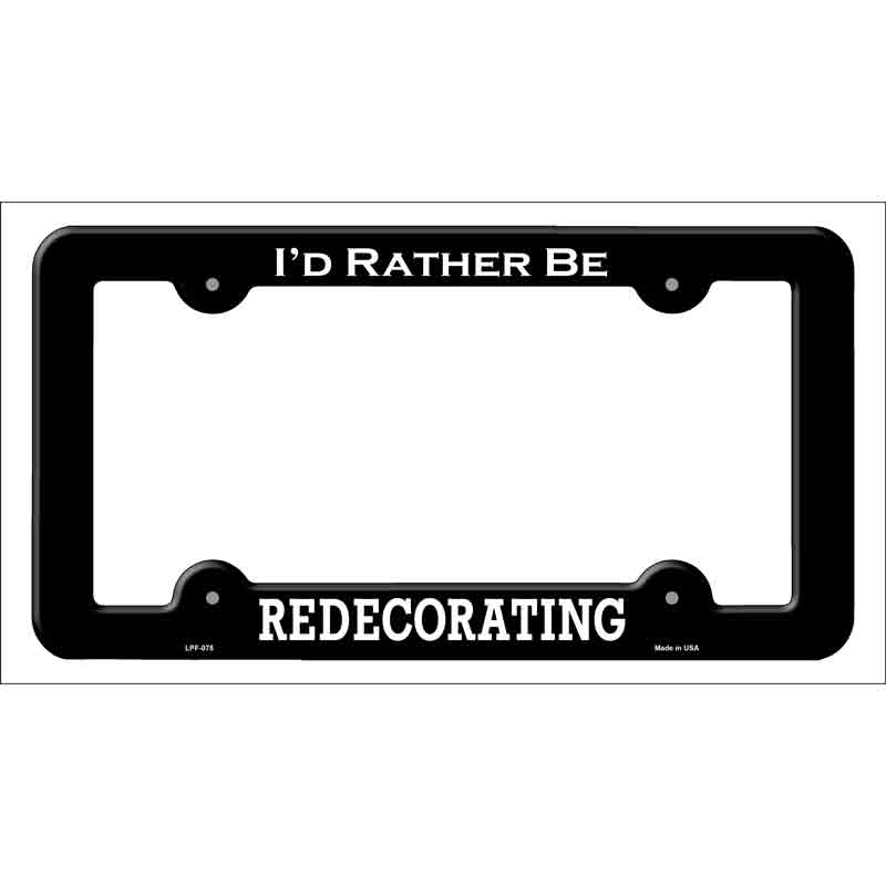 Redecorating Novelty Metal License Plate Frame LPF-075 Black