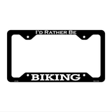 Biking Novelty Metal License Plate Frame LPF-076 12.25" x 6.5" Black Frame (LPF)