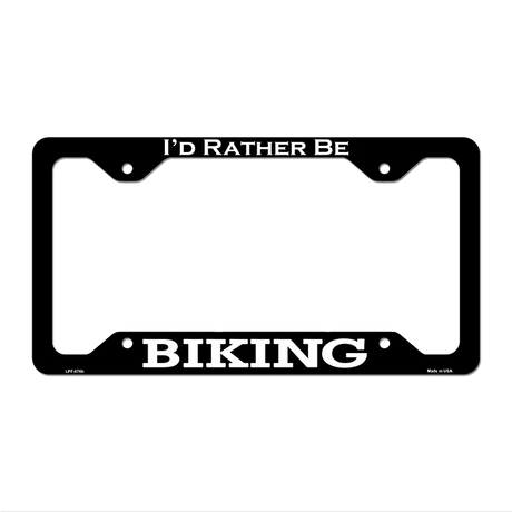 Biking Novelty Metal License Plate Frame LPF-076 12.25" x 6.5" Black Frame (LPF)