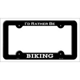 Biking Novelty Metal License Plate Frame LPF-076 Black