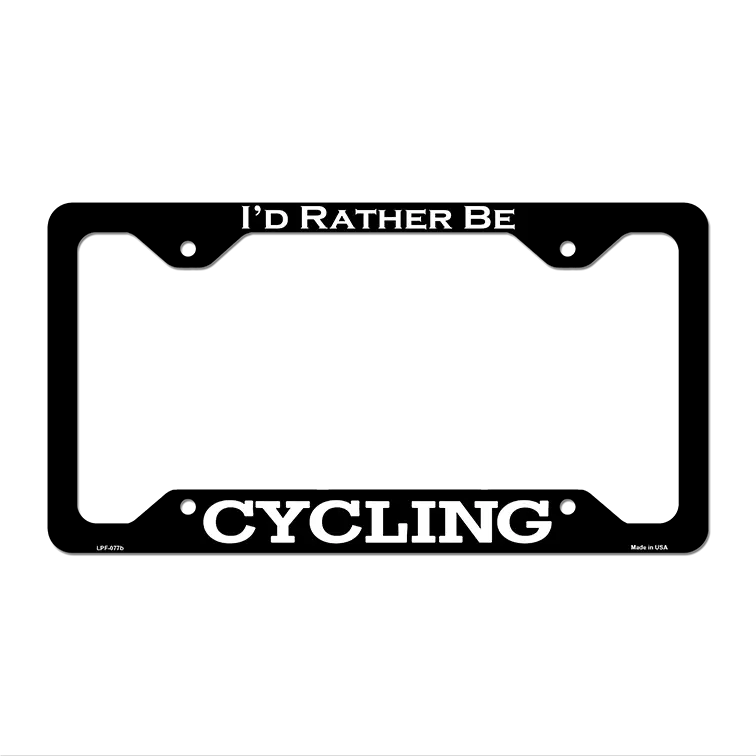 Cycling Novelty Metal License Plate Frame LPF-077 12.25" x 6.5" Black Frame (LPF)