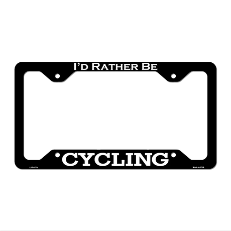 Cycling Novelty Metal License Plate Frame LPF-077 12.25" x 6.5" Black Frame (LPF)