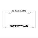 Drifting Novelty Metal License Plate Frame LPF-079 12.25" x 6.5" White Frame (LPF)