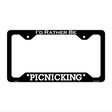 Picnicking Novelty Metal License Plate Frame LPF-081 12.25" x 6.5" Black Frame (LPF)