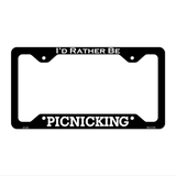 Picnicking Novelty Metal License Plate Frame LPF-081 12.25" x 6.5" Black Frame (LPF)
