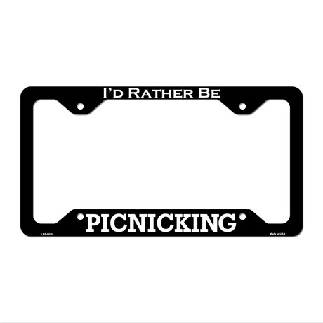 Picnicking Novelty Metal License Plate Frame LPF-081 12.25" x 6.5" Black Frame (LPF)