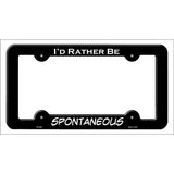 Spontaneous Novelty Metal License Plate Frame LPF-082 Black
