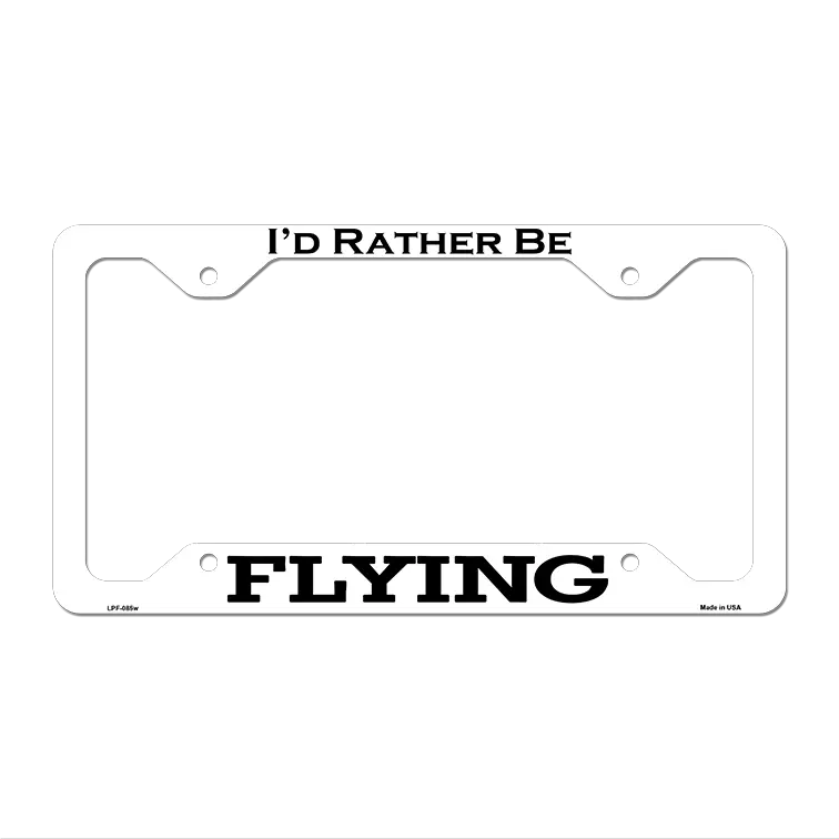 Flying Novelty Metal License Plate Frame LPF-085 12.25" x 6.5" White Frame (LPF)