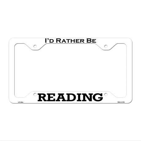 Reading Novelty Metal License Plate Frame LPF-086 12.25" x 6.5" White Frame (LPF)