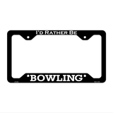 Bowling Novelty Metal License Plate Frame LPF-087 12.25" x 6.5" Black Frame (LPF)