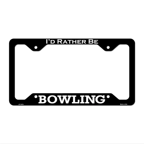 Bowling Novelty Metal License Plate Frame LPF-087 12.25" x 6.5" Black Frame (LPF)