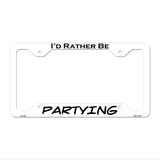Partying Novelty Metal License Plate Frame LPF-088 12.25" x 6.5" White Frame (LPF)