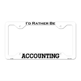 Accounting Novelty Metal License Plate Frame LPF-089 12.25" x 6.5" White Frame (LPF)