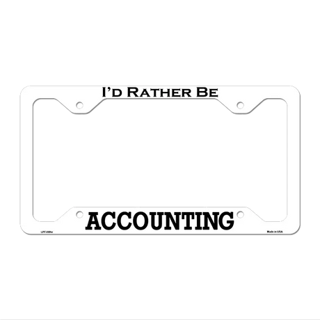 Accounting Novelty Metal License Plate Frame LPF-089 12.25" x 6.5" White Frame (LPF)