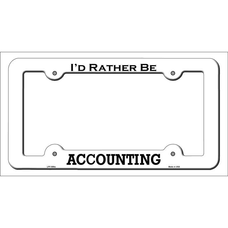 Accounting Novelty Metal License Plate Frame LPF-089 White