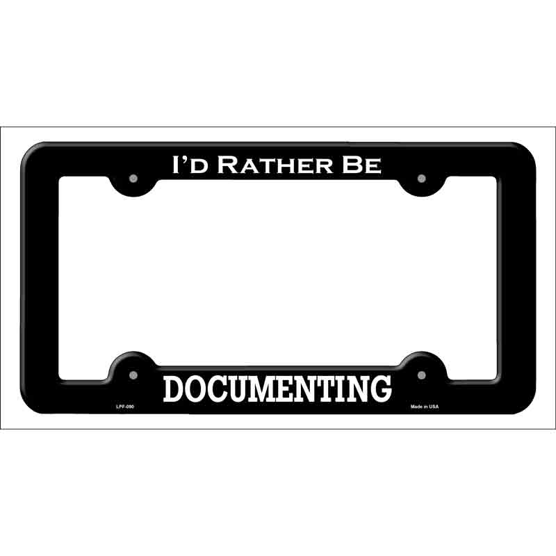 Documenting Novelty Metal License Plate Frame LPF-090 Black