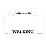 Walking Novelty Metal License Plate Frame LPF-091 12.25" x 6.5" White Frame (LPF)