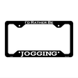 Jogging Novelty Metal License Plate Frame LPF-092 12.25" x 6.5" Black Frame (LPF)