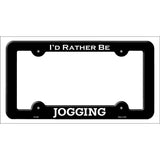 Jogging Novelty Metal License Plate Frame LPF-092 Black